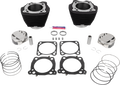 S&S CYCLE 132" Cylinder Kit - 4.500" Stroke - Wrinkle Black w/o Highlighted Fins - (114"/117") M8 910-0846A — image 1