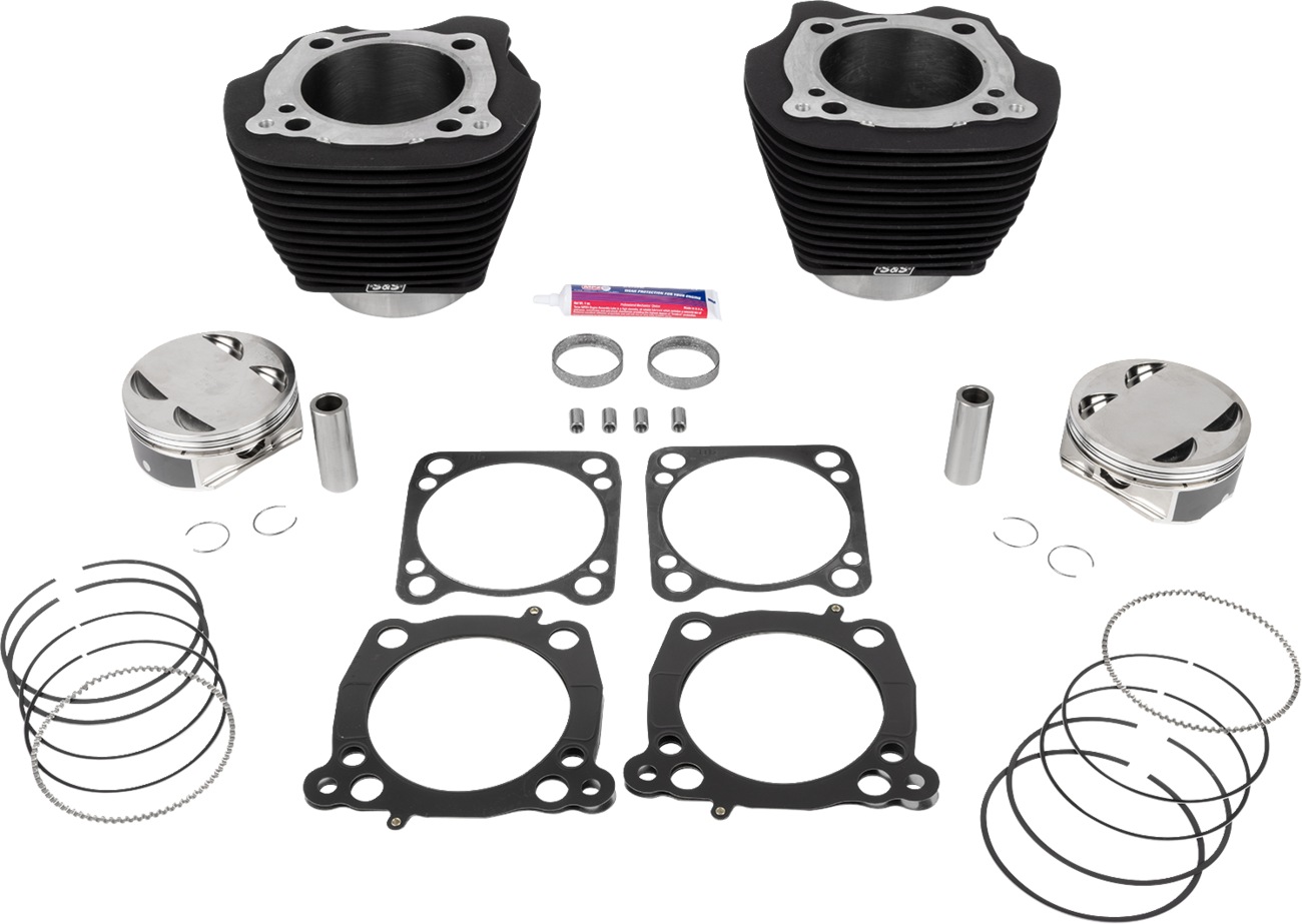 S&S CYCLE 132" Cylinder Kit - 4.500" Stroke - Wrinkle Black w/o Highlighted Fins - (114"/117") M8 910-0846A — image 1
