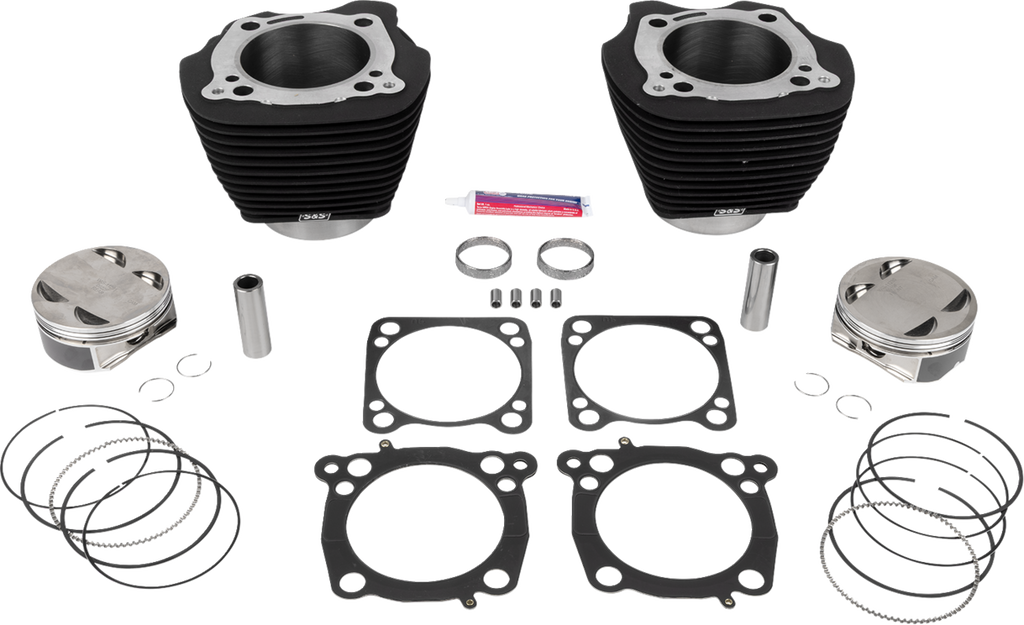 S&S CYCLE 136" Cylinder Kit - 4.625" Stroke - Wrinkle Black w/o Highlighted Fins - M8 910-0849A — image 1
