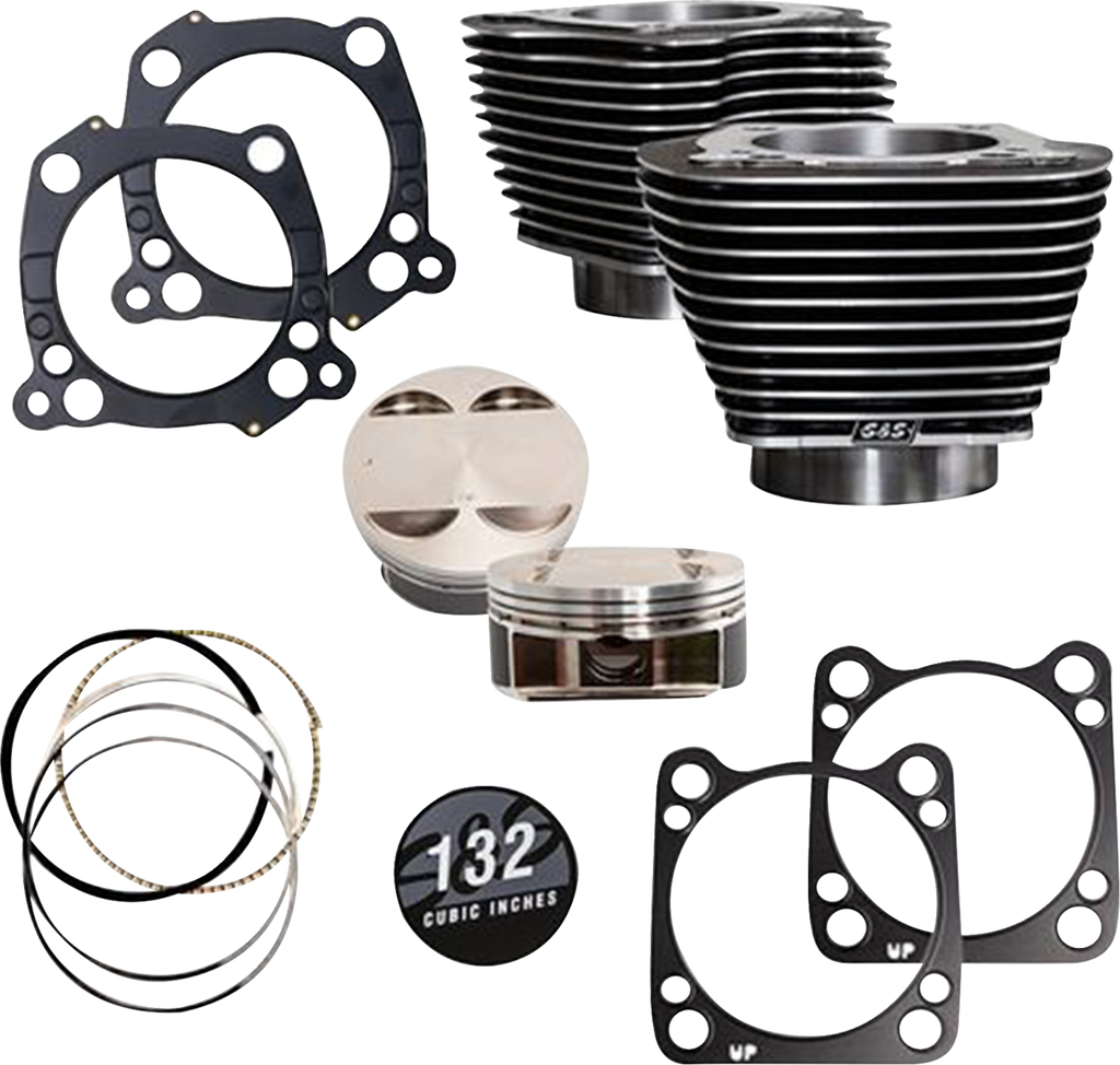 S&S CYCLE 136" Cylinder Kit - 4.625" Stroke - Wrinkle Black w/o Highlighted Fins - M8 910-0849A — image 2