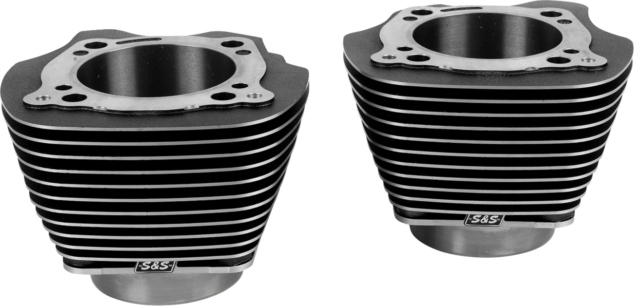 S&S CYCLE Cylinder Set - 4.320" Bore - Unhoned - Black Granite w/Highlighted Fins - M8 910-1007A — image 1