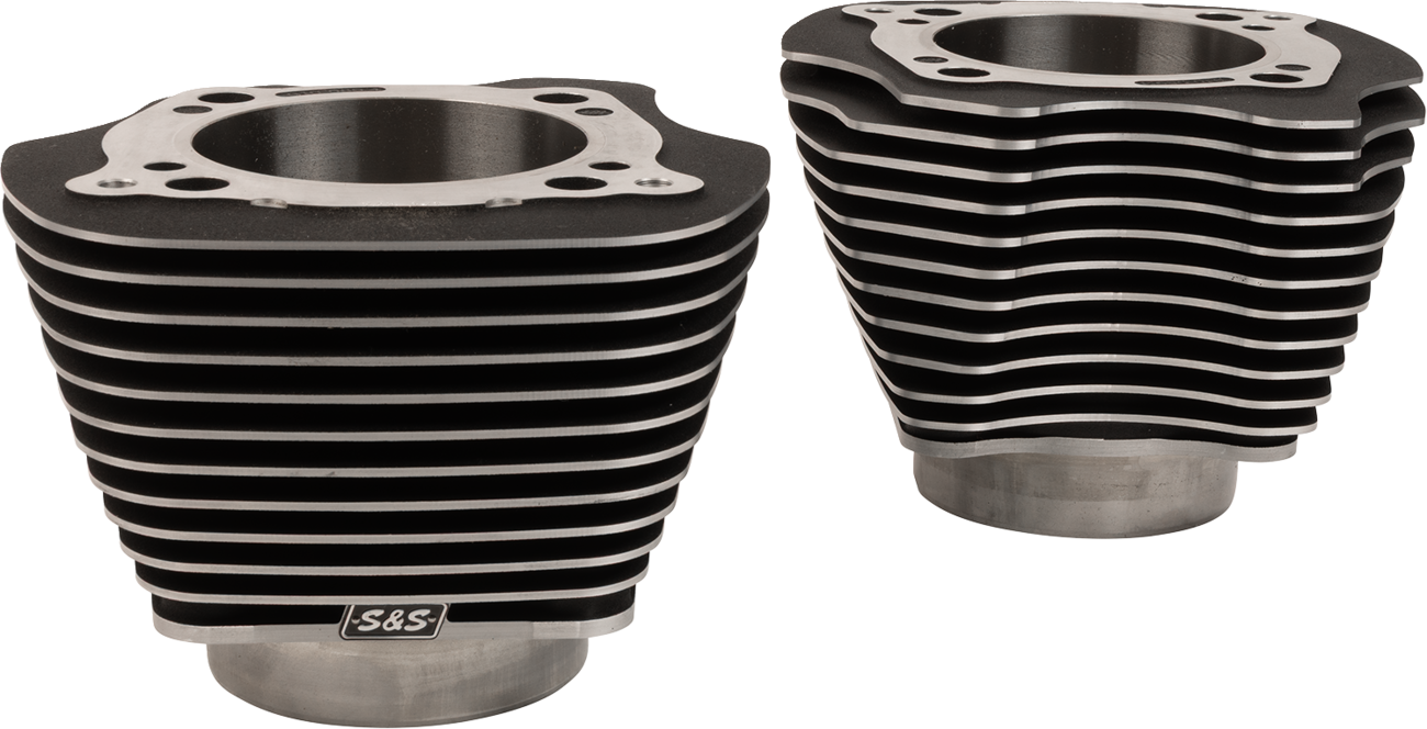 S&S CYCLE Cylinder Set - 4.320" Bore - Unhoned - Black Granite w/Highlighted Fins - M8 910-1007A — image 2