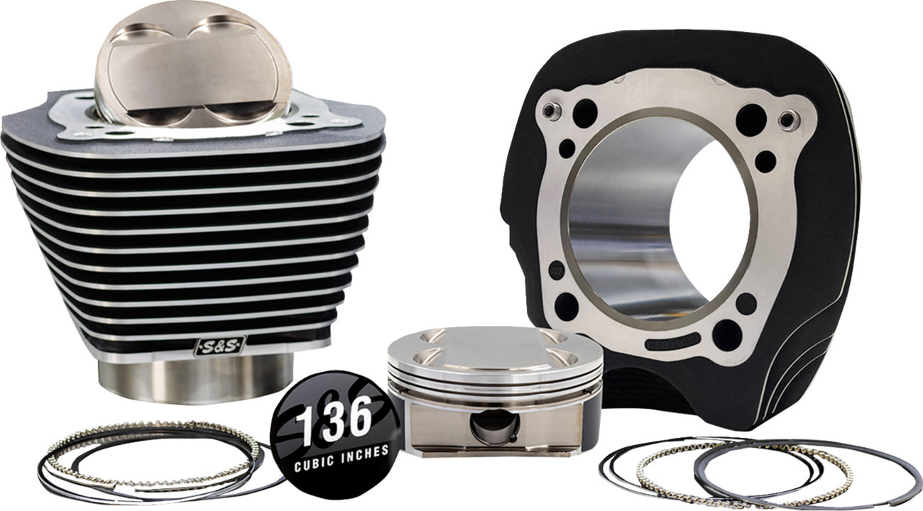 S&S CYCLE 132" High Compression | 136" Big Bore Kit - 4.320" Bore - Black w/o Highlighted Fins - M8 910-1009A — image 1