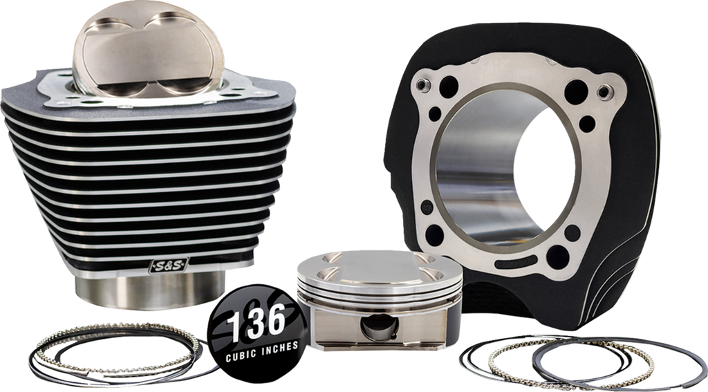 S&S CYCLE 132" High Compression | 136" Big Bore Kit - 4.320" Bore - Black Granite w/Highlighted Fins - M8 910-1010A — image 2