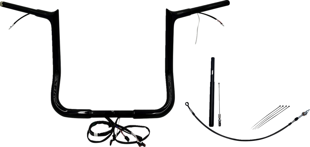 FAT BAGGERS INC. EZ Install Wired 1-1/4" Pointed Top Handlebar Kit - 14" - Black 912014-B — image 1