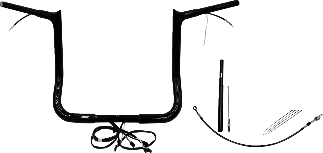FAT BAGGERS INC. EZ Install Wired 1-1/4" Pointed Top Handlebar Kit - 14" - Black 912014-B — image 1