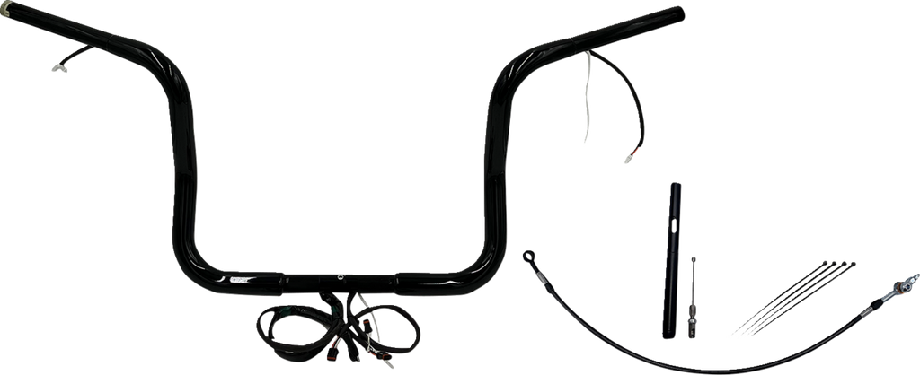 FAT BAGGERS INC. EZ Install Wired 1-1/4" Round Top Handlebar Kit - 12" - Black 912512-B — image 1