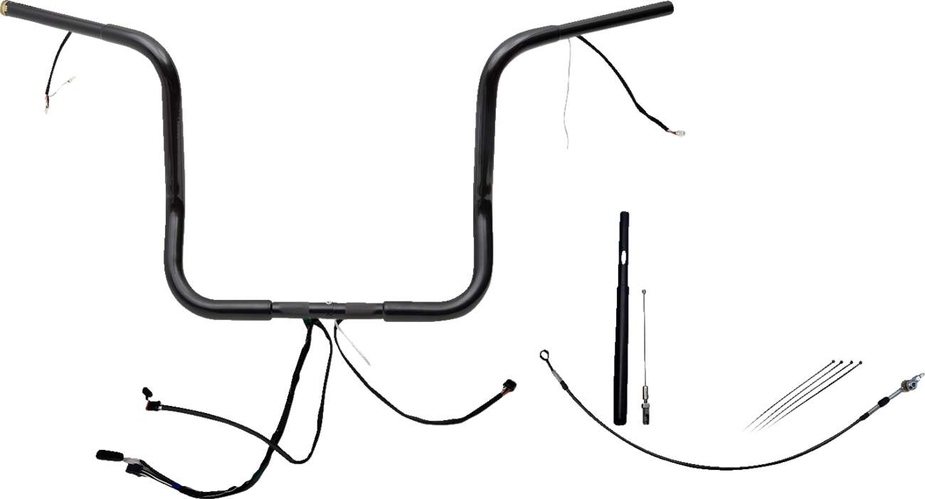 FAT BAGGERS INC. EZ Install Wired 1-1/4" Round Top Handlebar Kit - 14" - Black 912514-B — image 1