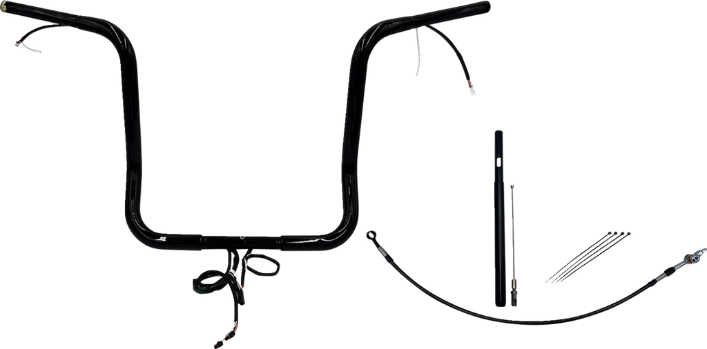 FAT BAGGERS INC. EZ Install Wired 1-1/4" Round Top Handlebar Kit - 16" - Black 912516-B — image 1