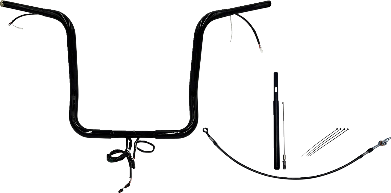 FAT BAGGERS INC. EZ Install Wired 1-1/4" Round Top Handlebar Kit - 16" - Black 912516-B — image 1