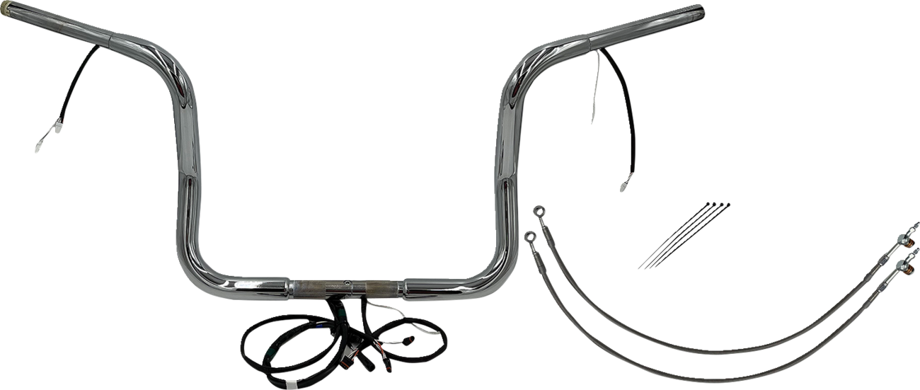 FAT BAGGERS INC. EZ Install Wired 1-1/4" Round Top Handlebar Kit - 16" - Black 912516-B — image 2