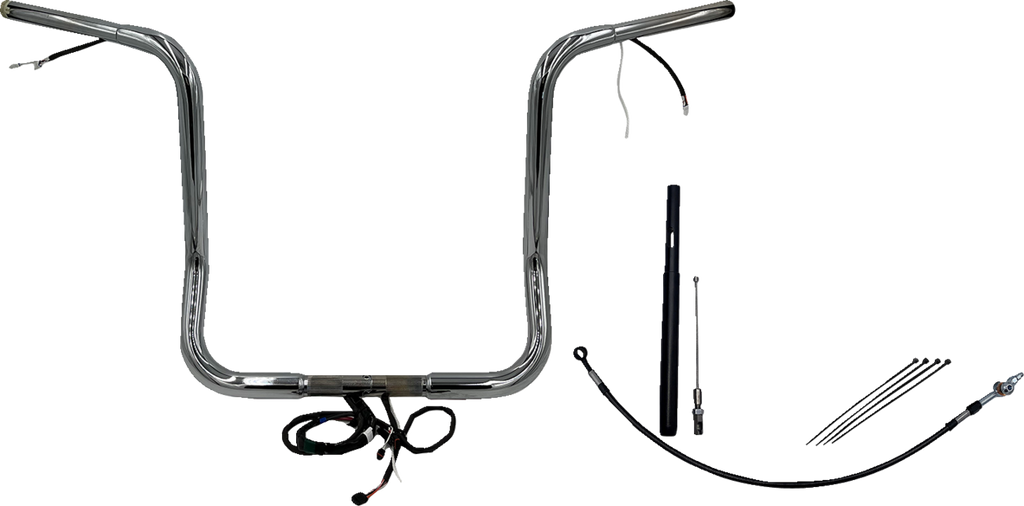 FAT BAGGERS INC. EZ Install Wired 1-1/4" Round Top Handlebar Kit - 16" - Chrome 912516 — image 1