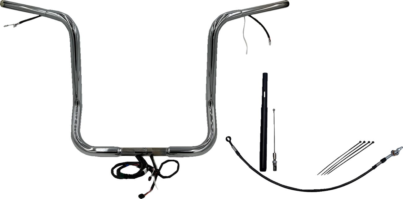 FAT BAGGERS INC. EZ Install Wired 1-1/4" Round Top Handlebar Kit - 16" - Chrome 912516 — image 1