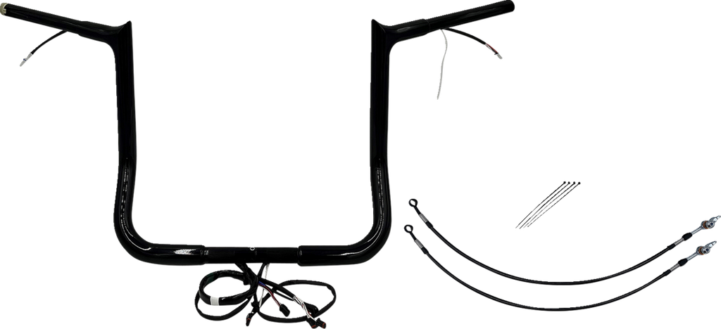 FAT BAGGERS INC. EZ Install Wired 1-1/4" Pointed Top Handlebar Kit - 14" - Chrome 912914 — image 2