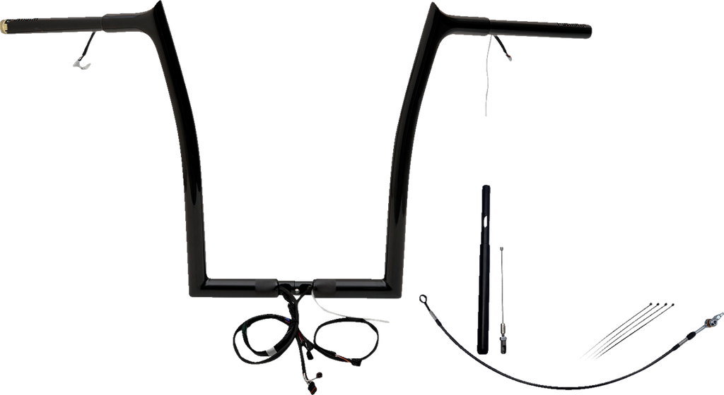 FAT BAGGERS INC. EZ Install Wired 1-1/4" Pointed Top Handlebar Kit - 16" - Black 912916-B — image 1