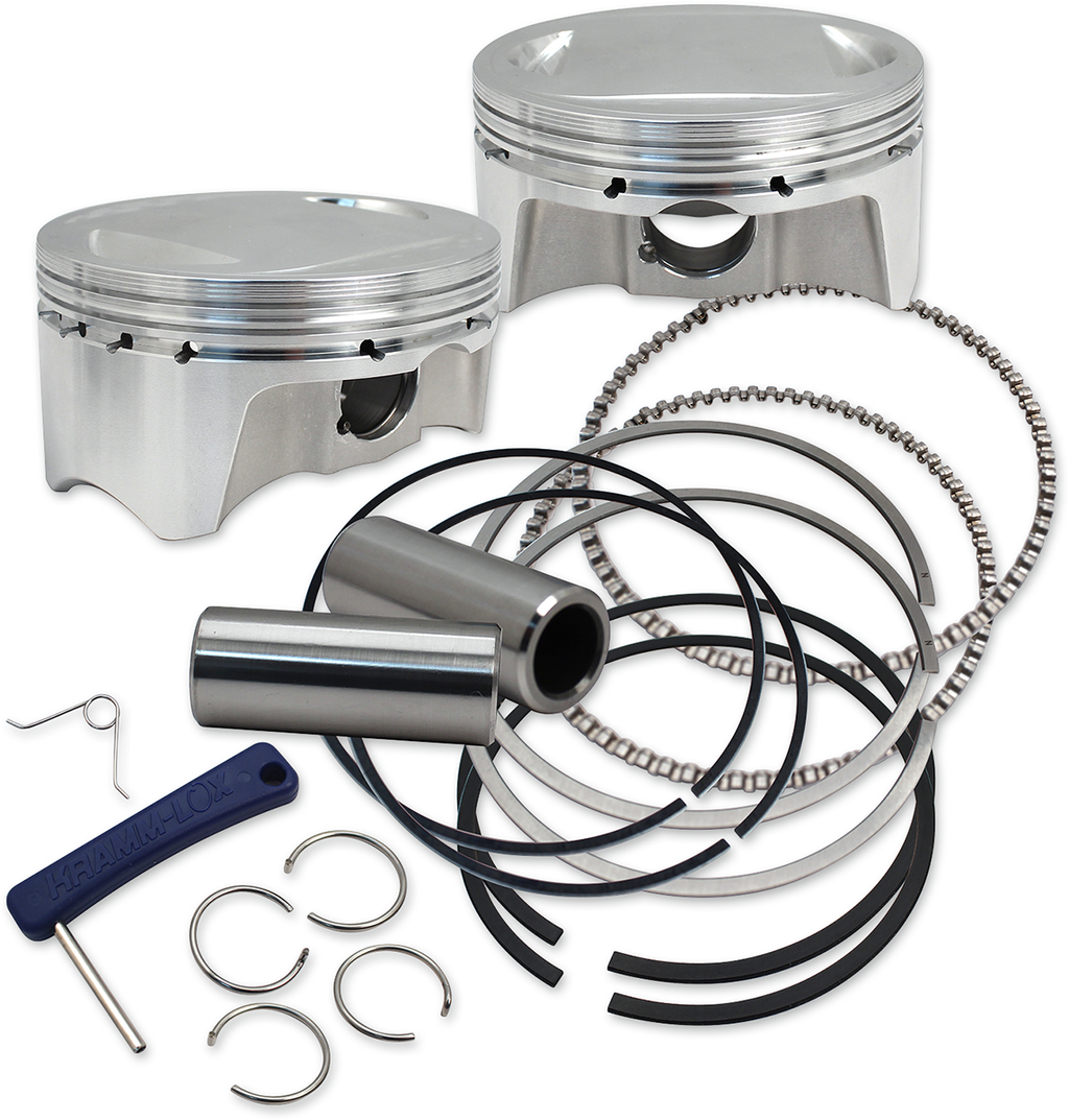 S&S CYCLE Big Bore Forged Piston Kit - 3.937" Bore - 107" Twin Cam - Standard 920-0100 — image 1
