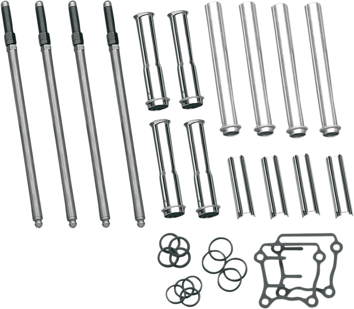 S&S CYCLE Adjustable Pushrod Kit - Chrome Covers - Twin Cam '99-'17 93-5095 — image 1