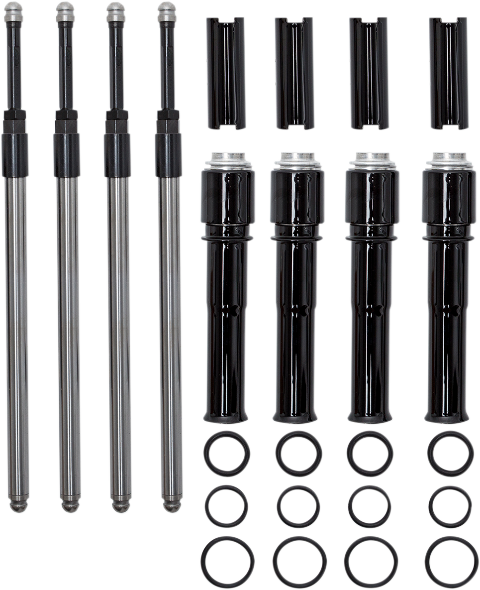S&S CYCLE Quickee Pushrods Kit with Gloss Black Covers - Twin Cam 930-0143 — image 1