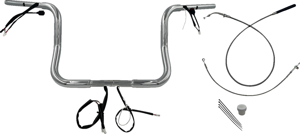 FAT BAGGERS INC. 1-1/4" EZ Install Round Top Handlebar - 12" - Chrome 939012 — image 1