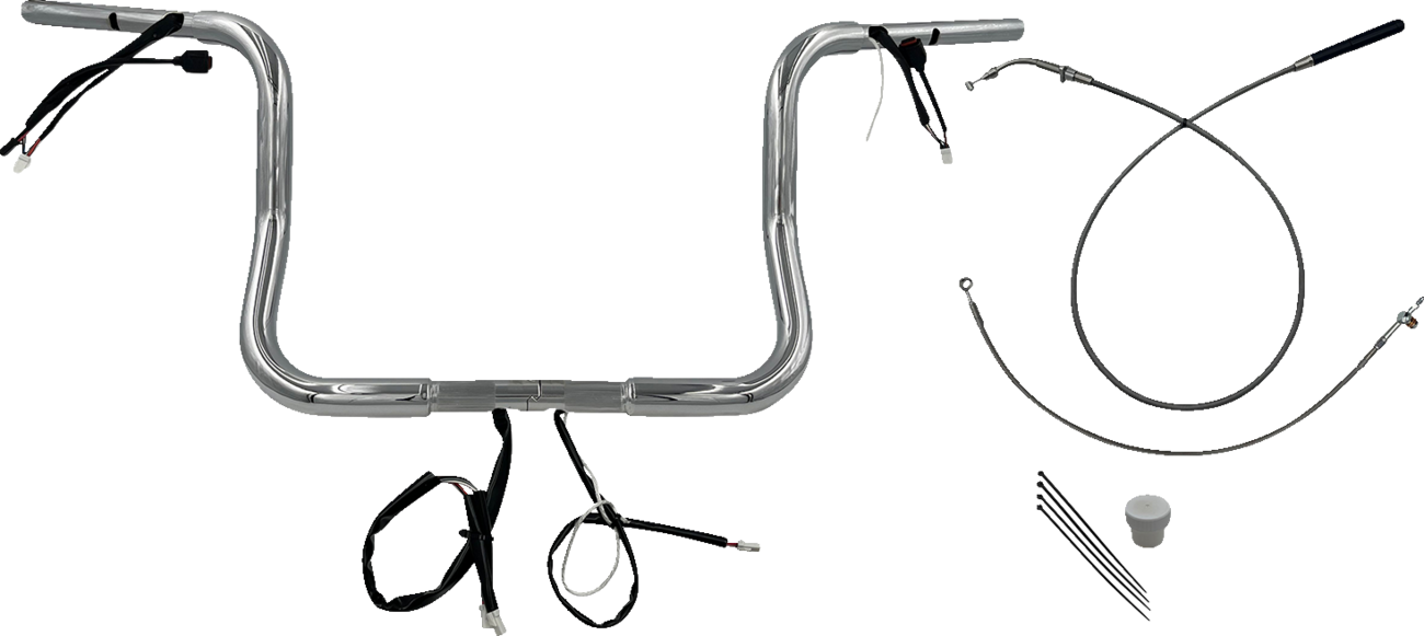 FAT BAGGERS INC. 1-1/4" EZ Install Round Top Handlebar - 12" - Chrome 939012 — image 1