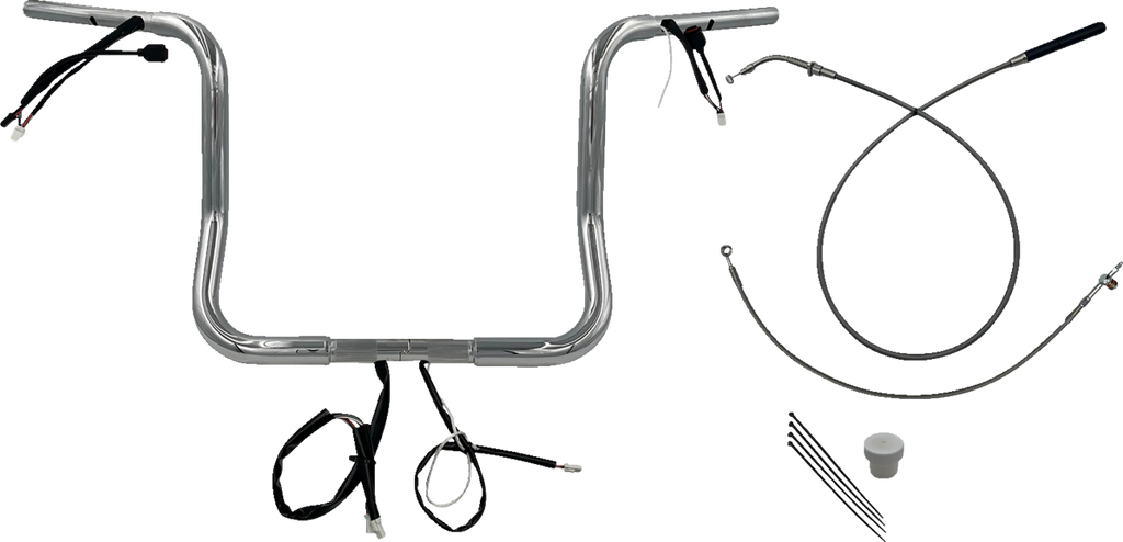 FAT BAGGERS INC. 1-1/4" EZ Install Round Top Handlebar - 14" - Chrome 939014 — image 1