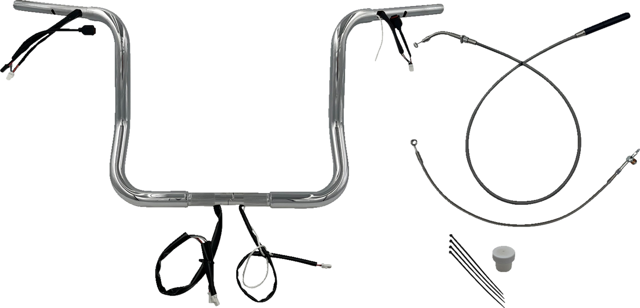 FAT BAGGERS INC. 1-1/4" EZ Install Round Top Handlebar - 14" - Chrome 939014 — image 1