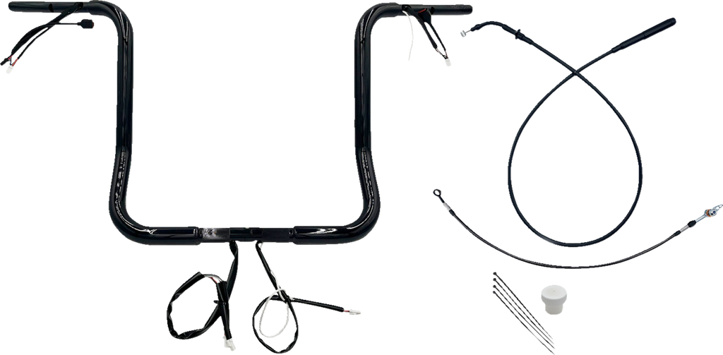 FAT BAGGERS INC. 1-1/4" EZ Install Round Top Handlebar - 16" - Black 939016-B — image 1