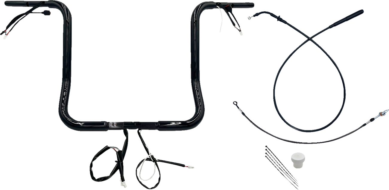 FAT BAGGERS INC. 1-1/4" EZ Install Round Top Handlebar - 16" - Black 939016-B — image 1