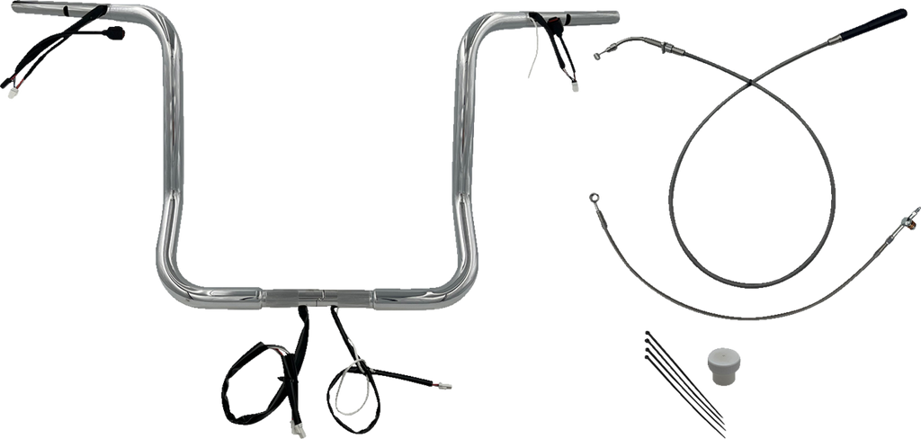 FAT BAGGERS INC. 1-1/4" EZ Install Round Top Handlebar - 16" - Chrome 939016 — image 1