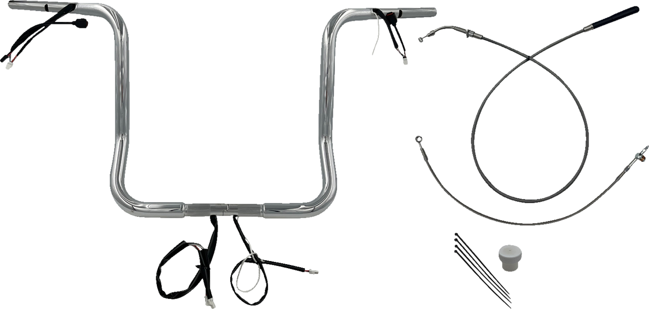 FAT BAGGERS INC. 1-1/4" EZ Install Round Top Handlebar - 16" - Chrome 939016 — image 1