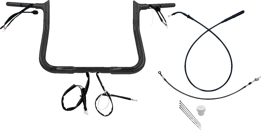 FAT BAGGERS INC. 1-1/4" EZ Install Pointed Top Handlebar - 11" - Black 949011-B — image 1