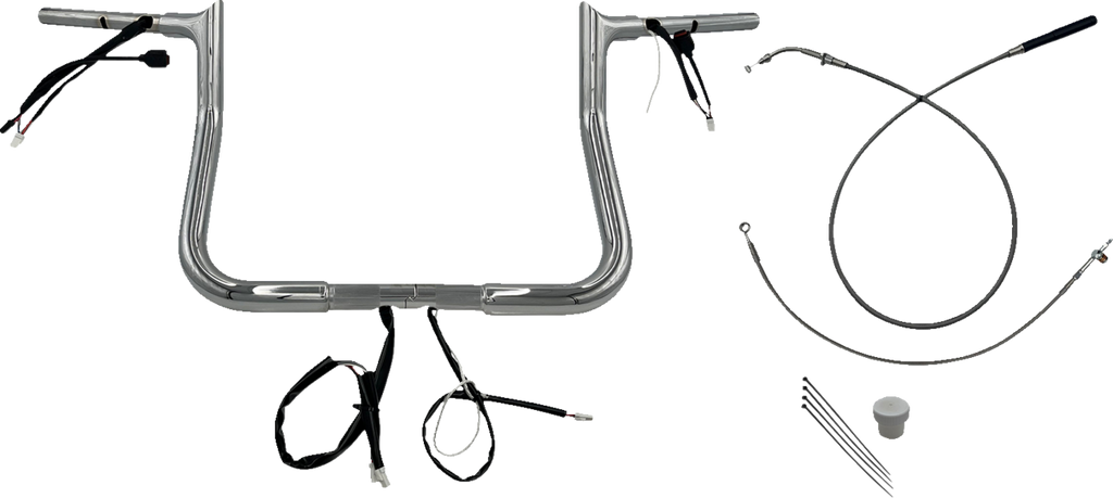 FAT BAGGERS INC. 1-1/4" EZ Install Pointed Top Handlebar - 11" - Chrome 949011 — image 1