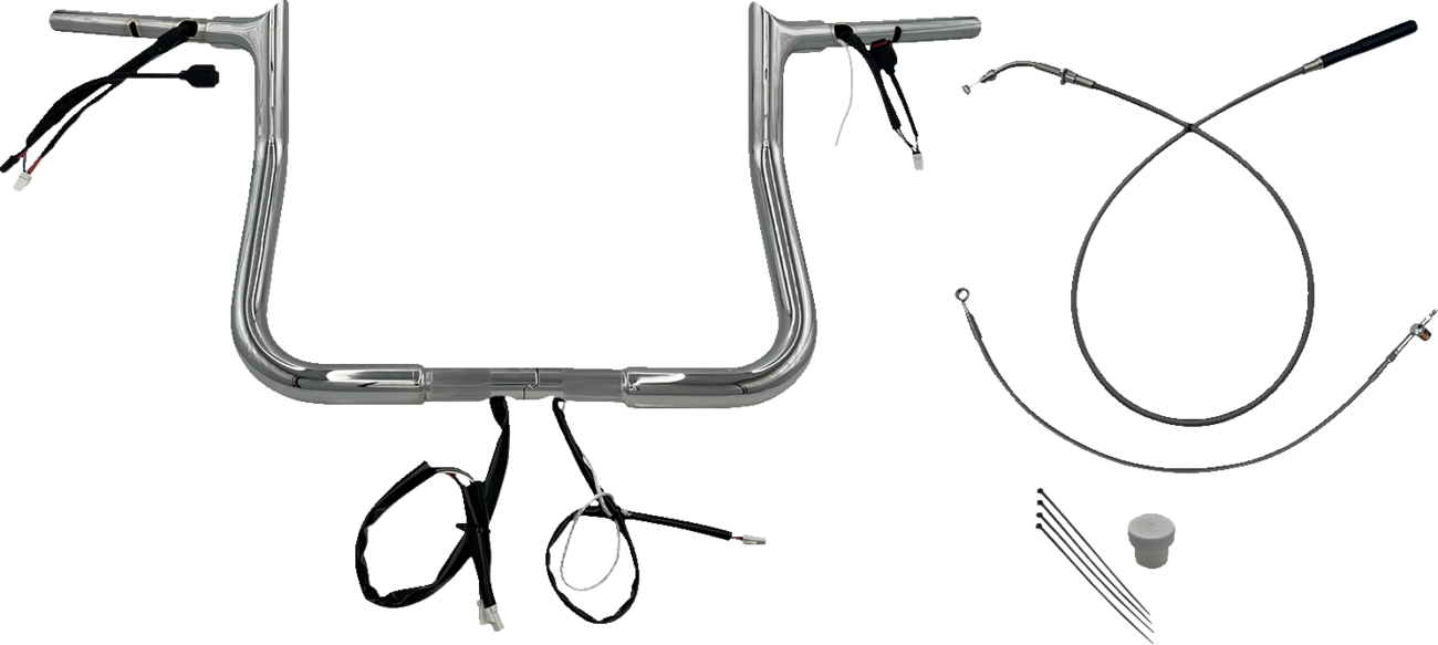 FAT BAGGERS INC. 1-1/4" EZ Install Pointed Top Handlebar - 11" - Chrome 949011 — image 1