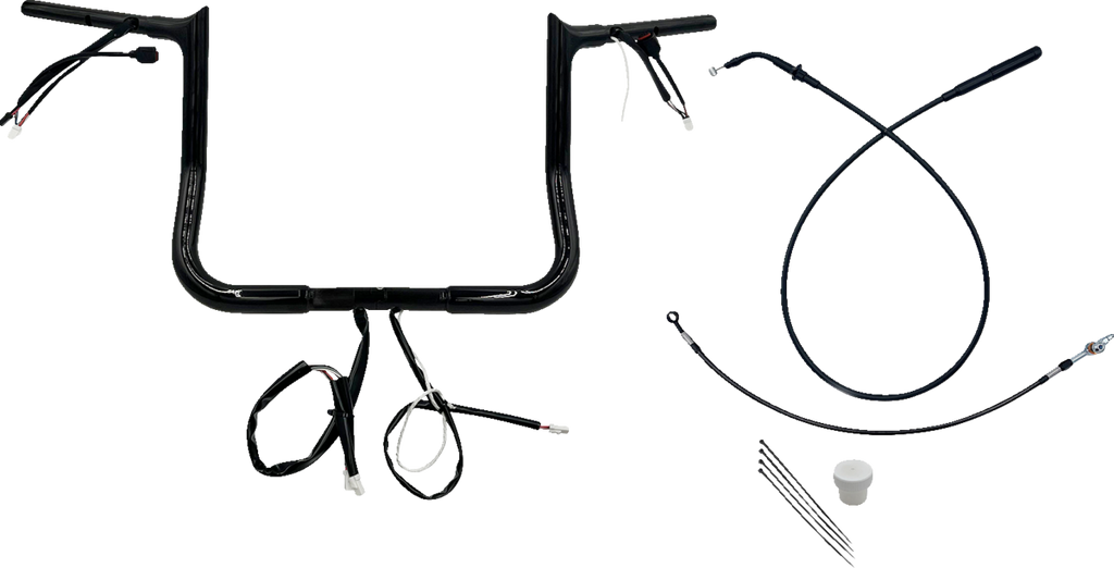 FAT BAGGERS INC. 1-1/4" EZ Install Pointed Top Handlebar - 12" - Black 949012-B — image 1