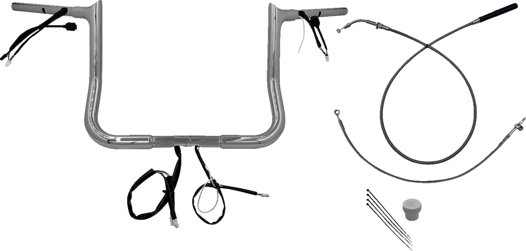 FAT BAGGERS INC. 1-1/4" EZ Install Pointed Top Handlebar - 12" - Chrome 949012 — image 1