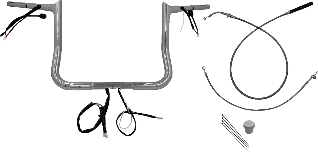 FAT BAGGERS INC. 1-1/4" EZ Install Pointed Top Handlebar - 12" - Chrome 949012 — image 1