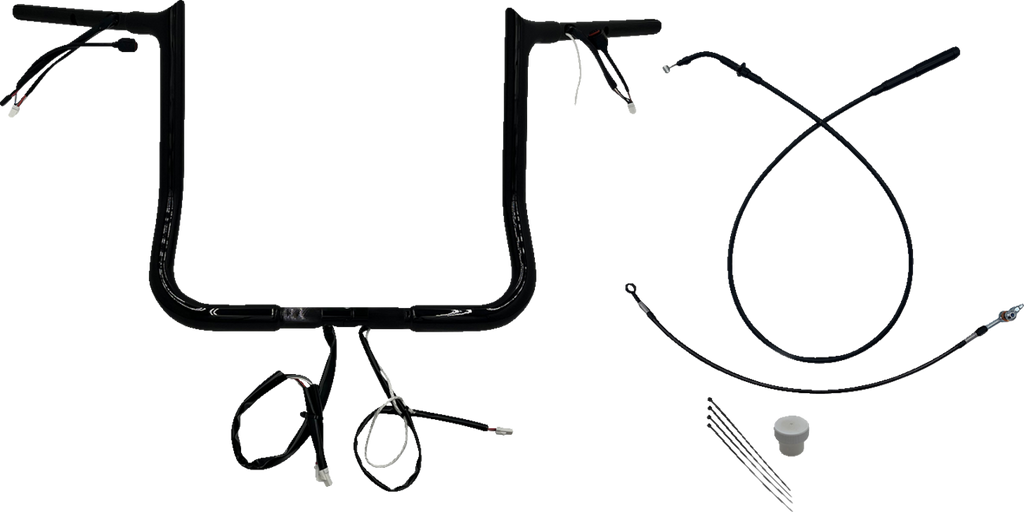 FAT BAGGERS INC. 1-1/4" EZ Install Pointed Top Handlebar - 14" - Black 949014-B — image 1