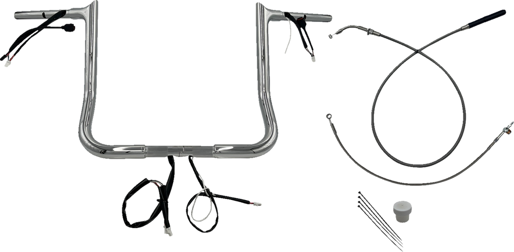 FAT BAGGERS INC. 1-1/4" EZ Install Pointed Top Handlebar - 14" - Chrome 949014 — image 1