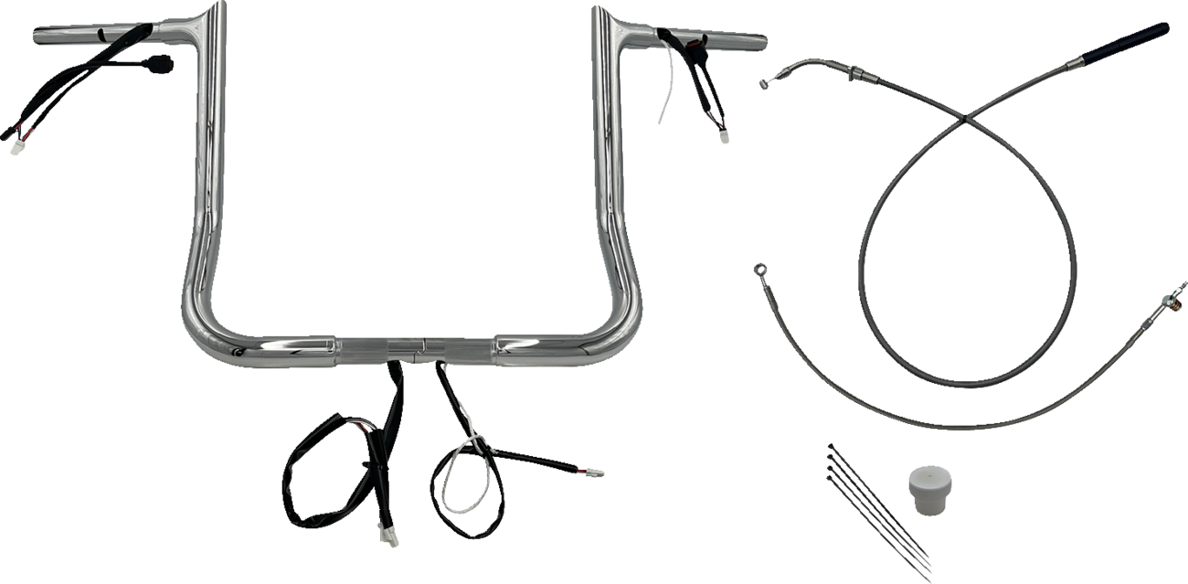 FAT BAGGERS INC. 1-1/4" EZ Install Pointed Top Handlebar - 14" - Chrome 949014 — image 1