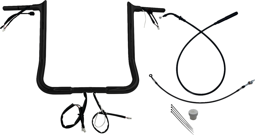 FAT BAGGERS INC. EZ Install Wired Handlebar Kit - 1-1/4" - Pointed Top - 16" - Black 949016-B — image 1