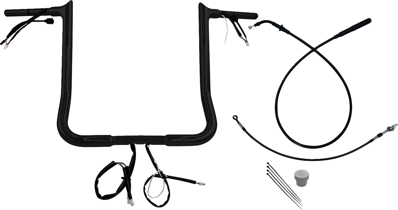 FAT BAGGERS INC. EZ Install Wired Handlebar Kit - 1-1/4" - Pointed Top - 16" - Black 949016-B — image 1