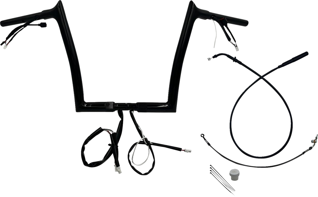 FAT BAGGERS INC. 1-1/4" EZ Install Pointed Top Handlebar - 12" - Black 949912-B — image 1