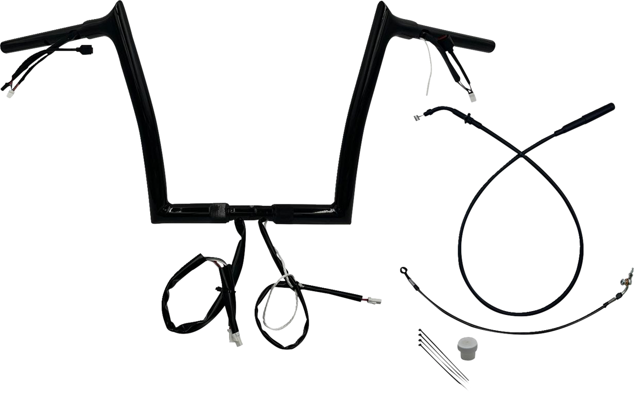 FAT BAGGERS INC. 1-1/4" EZ Install Pointed Top Handlebar - 12" - Black 949912-B — image 1