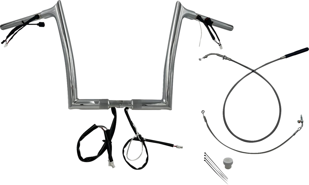FAT BAGGERS INC. 1-1/4" EZ Install Pointed Top Handlebar - 12" - Chrome 949912 — image 1