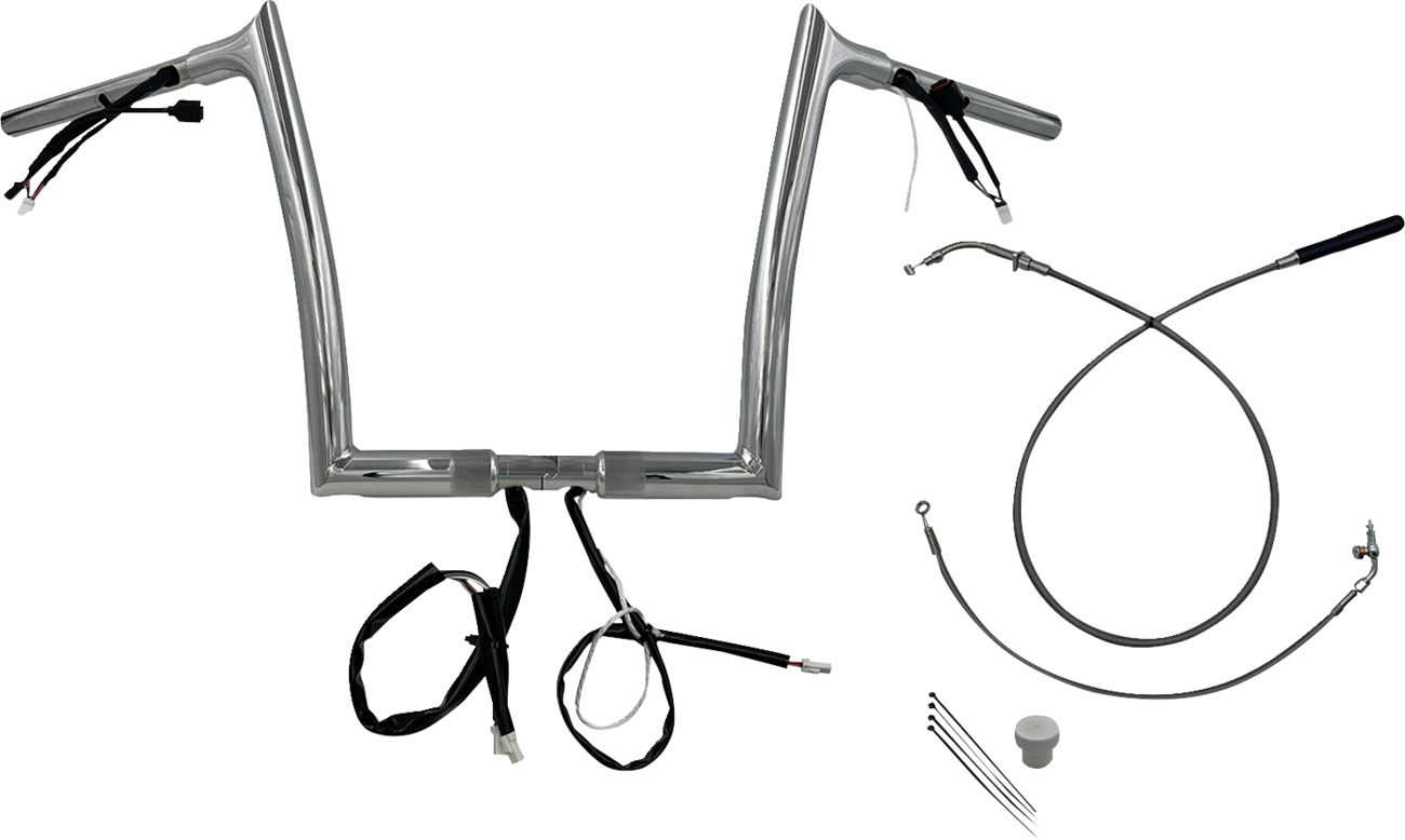FAT BAGGERS INC. 1-1/4" EZ Install Pointed Top Handlebar - 12" - Chrome 949912 — image 1