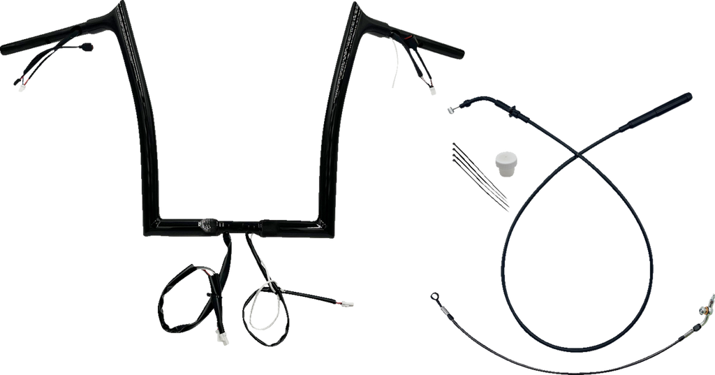 FAT BAGGERS INC. 1-1/4" EZ Install Pointed Top Handlebar - 14" - Black 949914-B — image 1