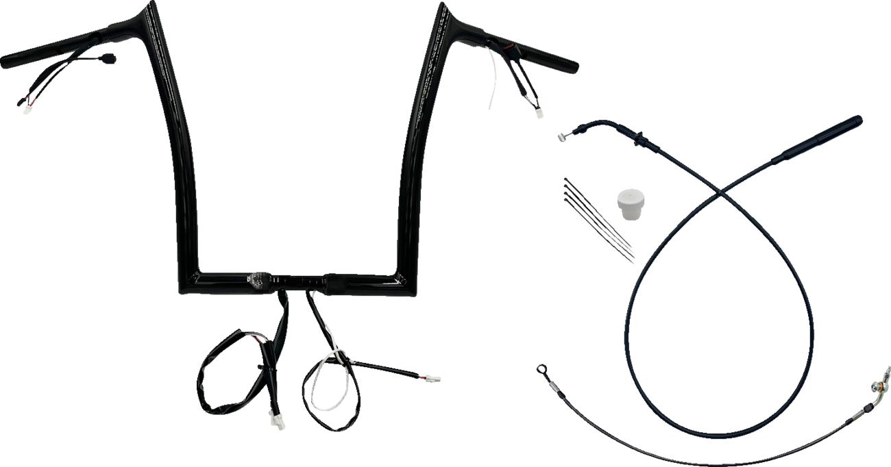 FAT BAGGERS INC. 1-1/4" EZ Install Pointed Top Handlebar - 14" - Black 949914-B — image 1
