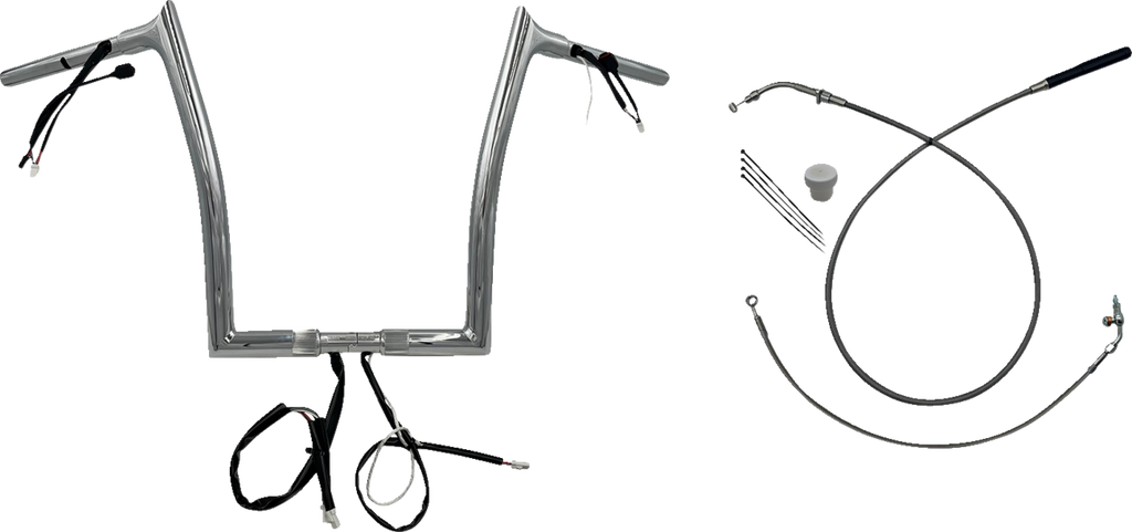 FAT BAGGERS INC. 1-1/4" EZ Install Pointed Top Handlebar - 14" - Chrome 949914 — image 1