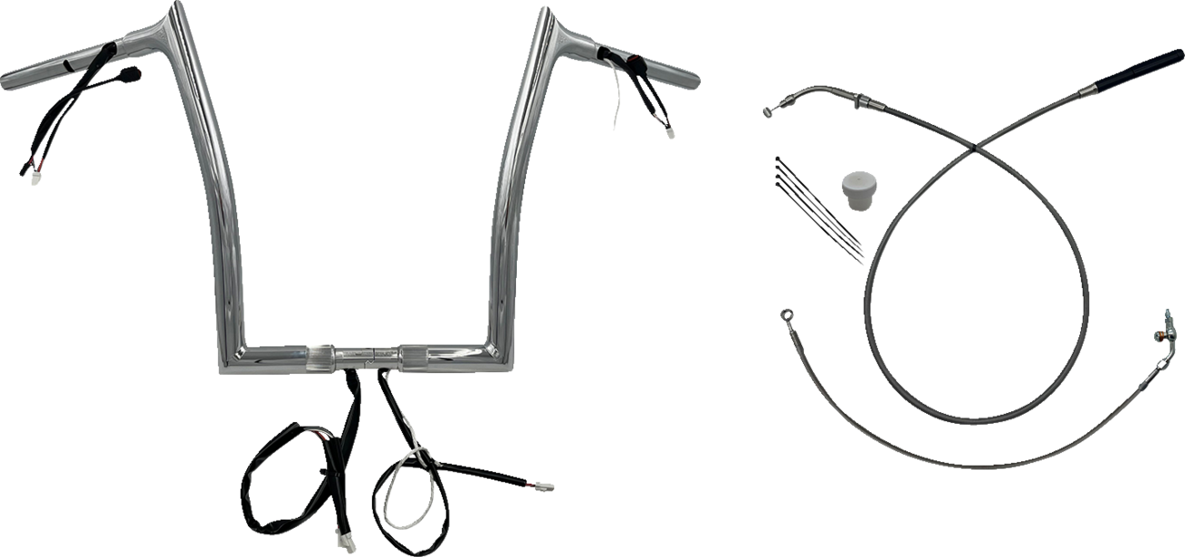FAT BAGGERS INC. 1-1/4" EZ Install Pointed Top Handlebar - 14" - Chrome 949914 — image 1