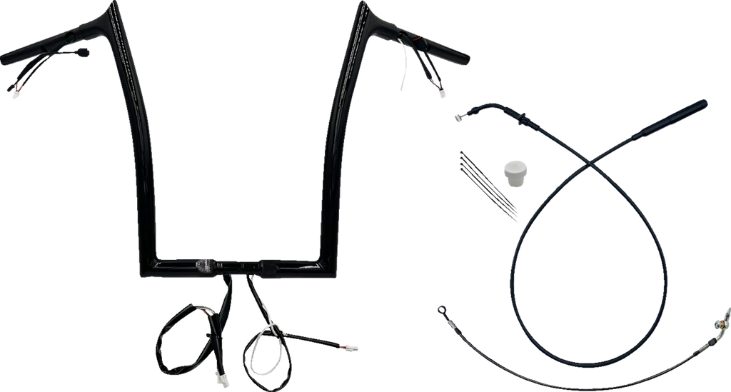 FAT BAGGERS INC. 1-1/4" EZ Install Pointed Top Handlebar - 16" - Black 949916-B — image 1